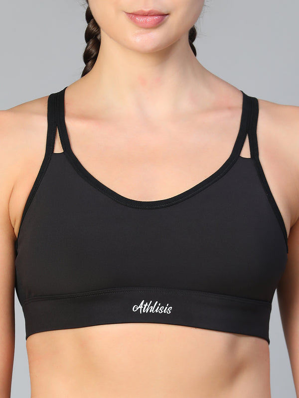 Mesh X-Back Bra Black