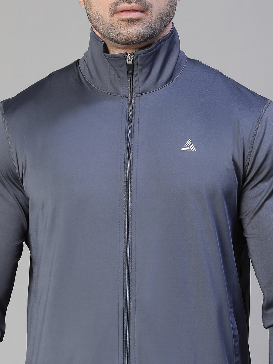 Basic Zipper Jacket Gray