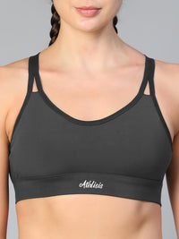 Mesh X-Back Bra Grey