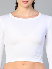 Essential Full Sleeve Crop top White