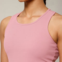 Built In Bra Racer Back Top Pink