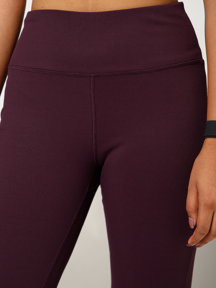 Ribbed Flare Pant Mauve
