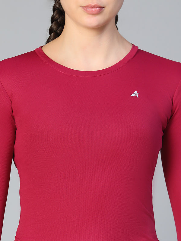 Bodycon Thumbhole T-shirt Maroon