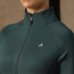 Midriff Crop Jacket Green