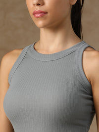 Ribbed Crop Top Grey