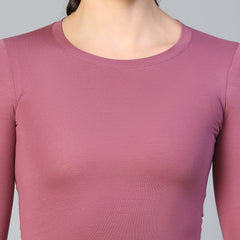 Essential Full Sleeve Crop top Mauve