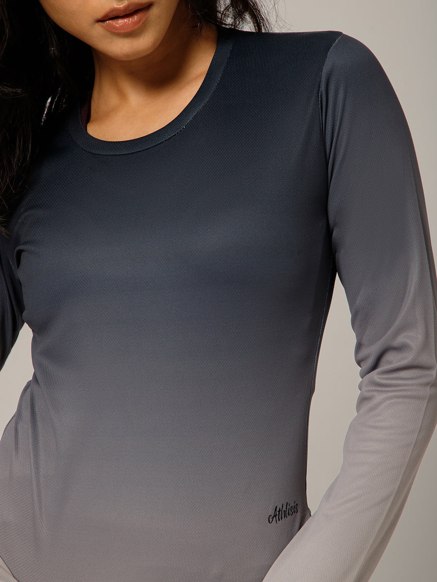 Dual Tone Full Sleeve T-Shirt B&W
