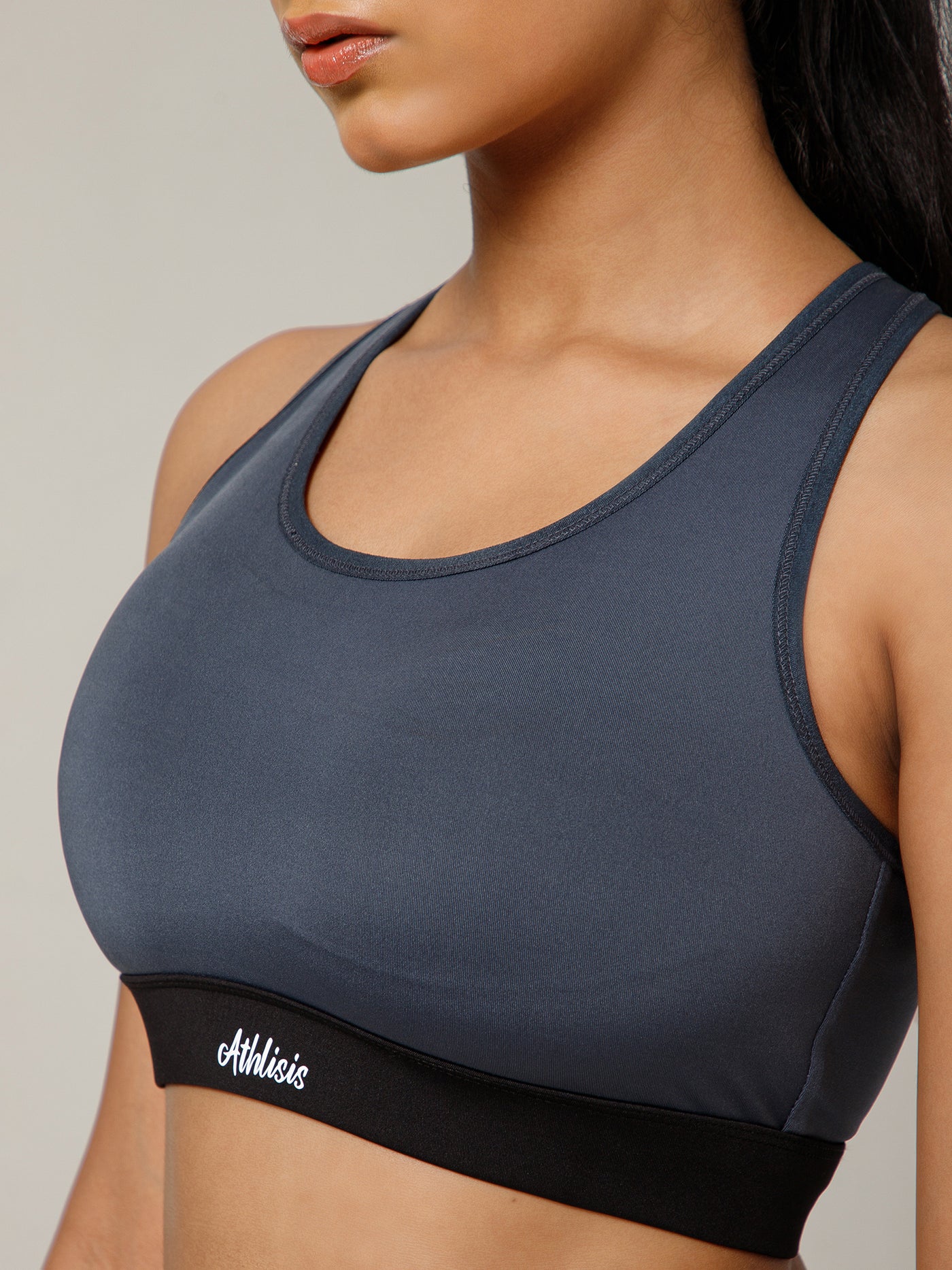 Ruched Sports Bra Gray