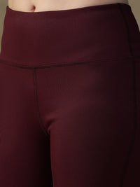 Ribbed Flare Pant Mauve