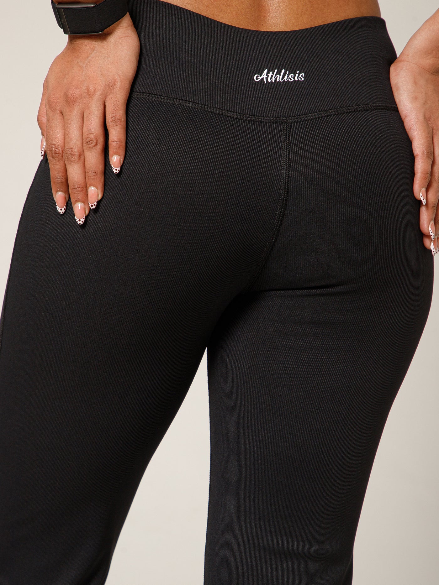 Ribbed Flare Pant Black