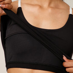 Cross Back Built In Bra Top Black