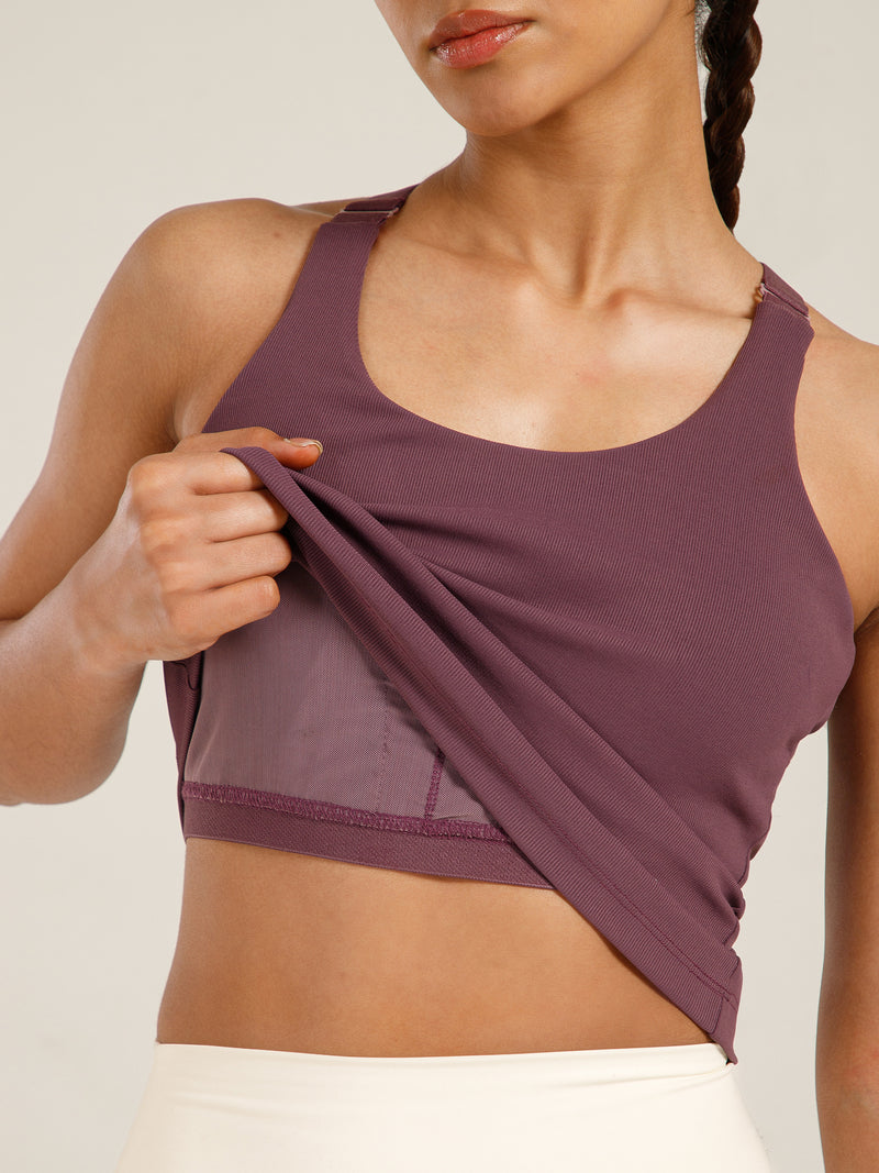 Built In Bra Y Adjustable Top Purple