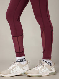 Vapor Mesh Legging Maroon