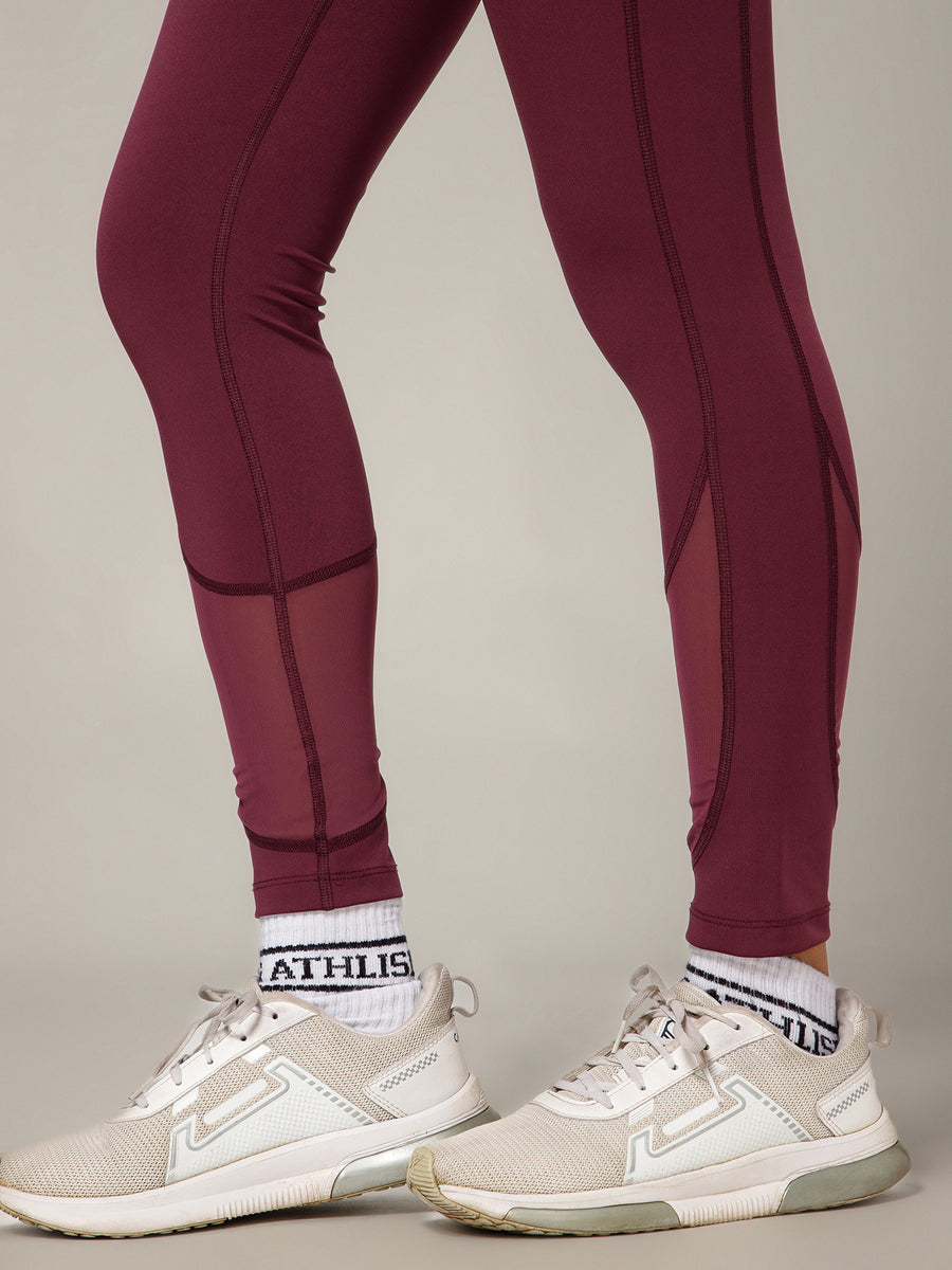 Vapor Mesh Legging Maroon