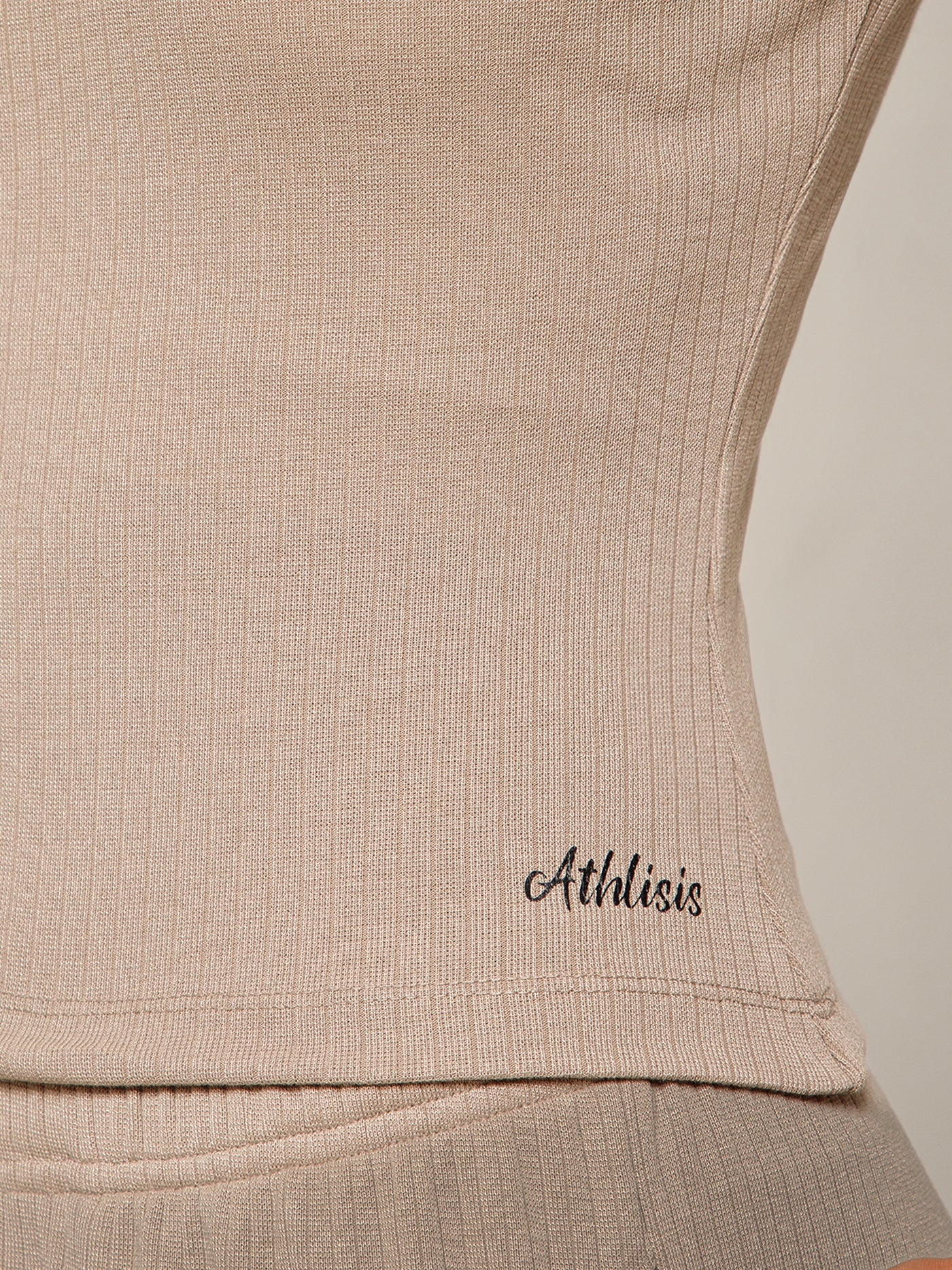 Ribbed Crop Top Beige