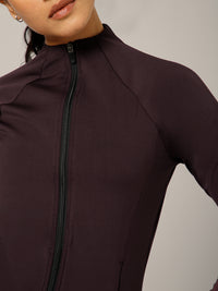 Linea Collarless Jacket Wine