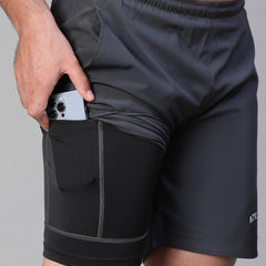 2 in 1 Lining Shorts Dark Gray