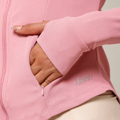 Ribbed Zip up Jacket Pink