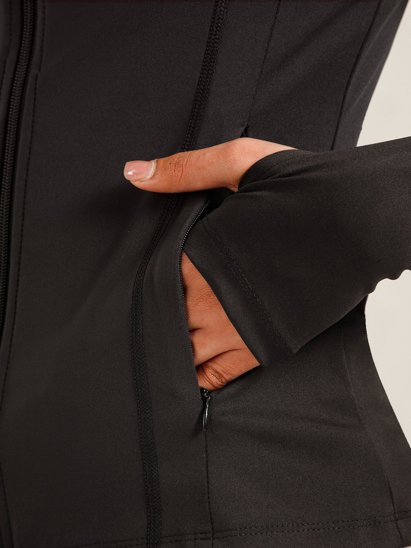 Defined Seam Zip Jacket Black
