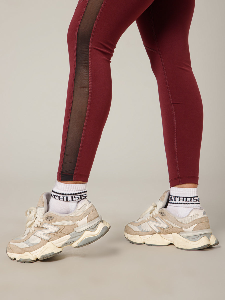 Streamline Panel Legging Maroon