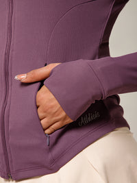 Ribbed Zip up Jacket Purple