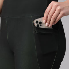 Dual Tone Flare Pant Green