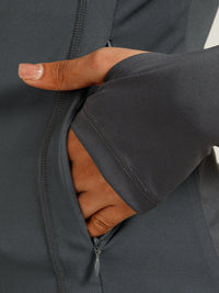 Defined Seam Zip Jacket Grey