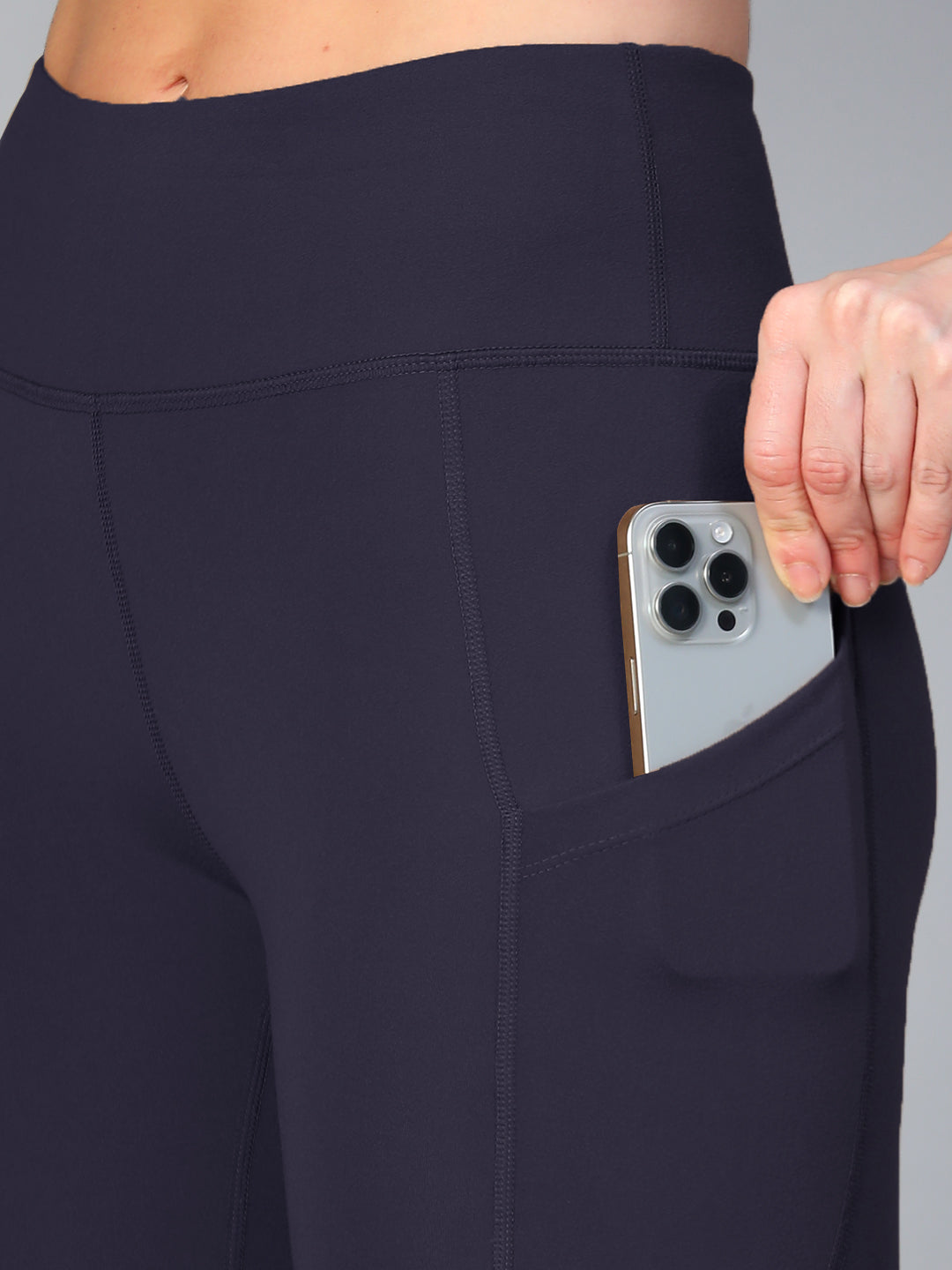 Mesh Panel Pocket Leggings Navy