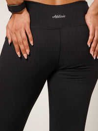 Ribbed High Waist Leggings Black