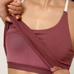 Cross Back Built In Bra Mauve