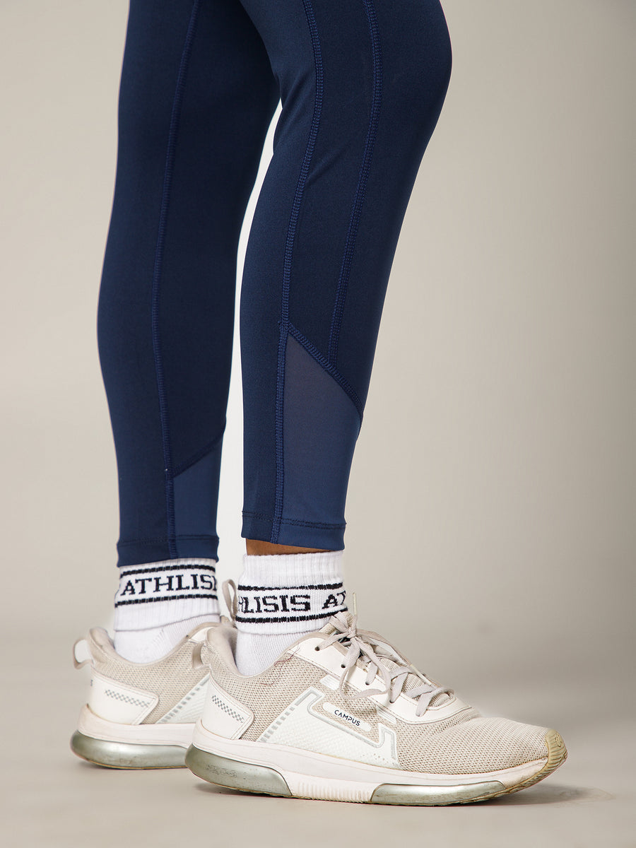 Laser Cut Leggings Navy