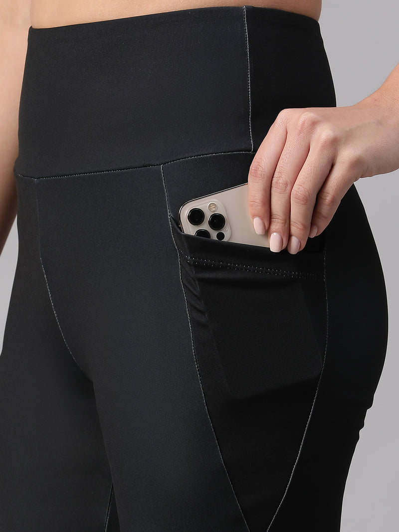 Dual Tone Flare Pant B&W