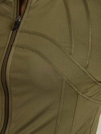 Defined Seam Zip Jacket Olive