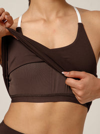 Cross Back Built In Bra Espresso