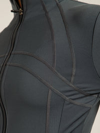 Defined Seam Zip Jacket Grey