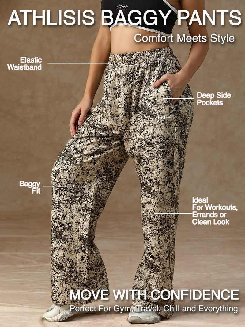 Printed Baggy Storm Wash Sweatpants