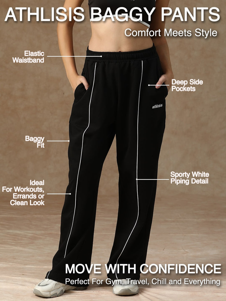 Flow Piping Sweatpants Black
