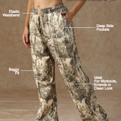 Printed Baggy Monochrome Camo Sweatpants