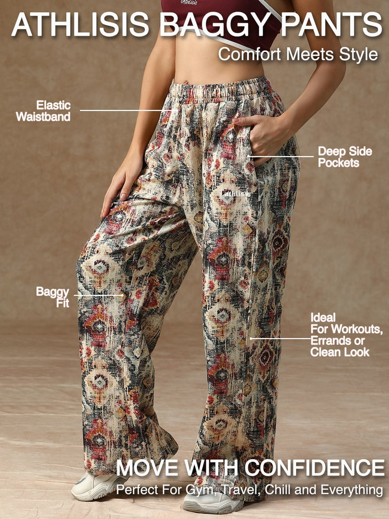 Printed Baggy Heritage Pattern Sweatpants