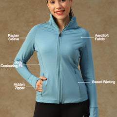 Midriff Crop Jacket Ice Blue