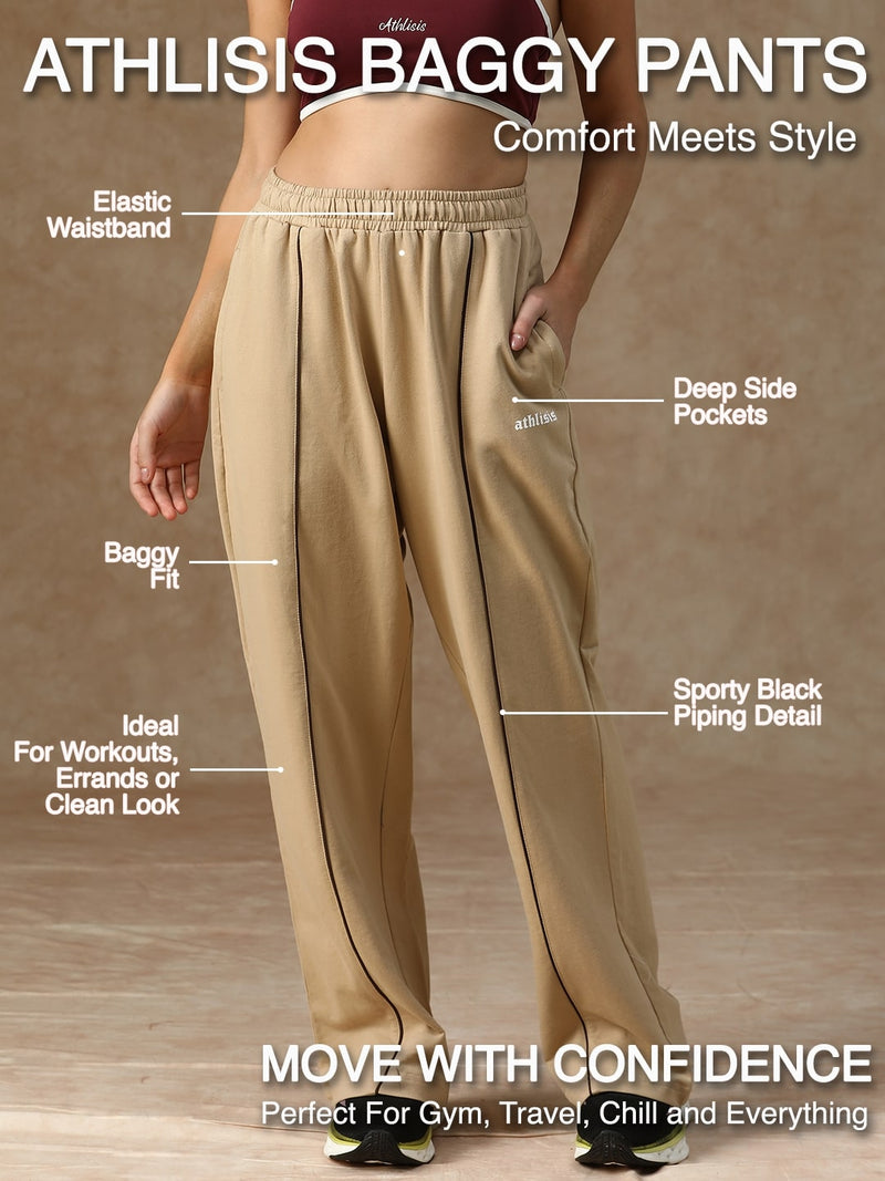 Flow Piping Sweatpants Beige