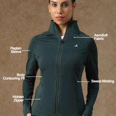 Midriff Crop Jacket Green