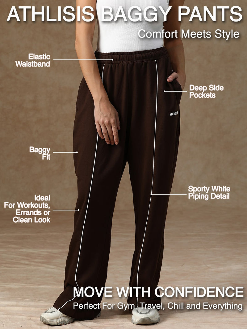 Flow Piping Sweatpants Brown