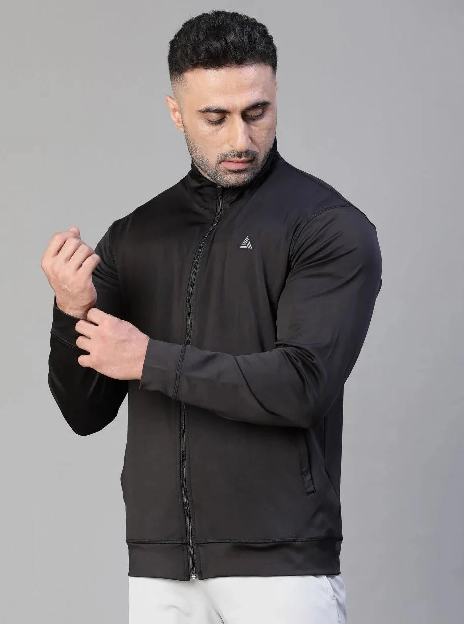 Basic Zipper Jacket Black Athlisis Sports