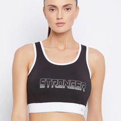 Typography Printed Workout Bra Non-Wired Removable Padded Athlisis Sports