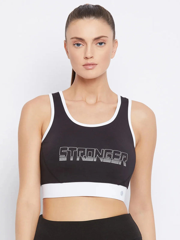 Typography Printed Workout Bra Non-Wired Removable Padded Athlisis Sports