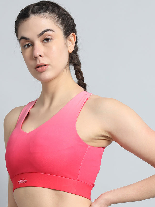 Dual Tone Sports Bra Hot Pink