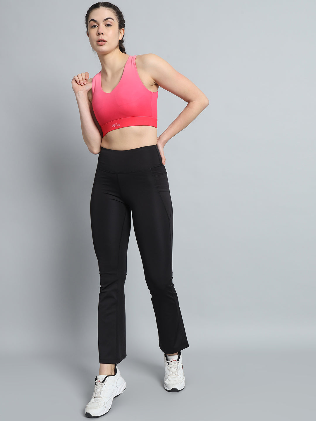 Dual Tone Sports Bra Hot Pink