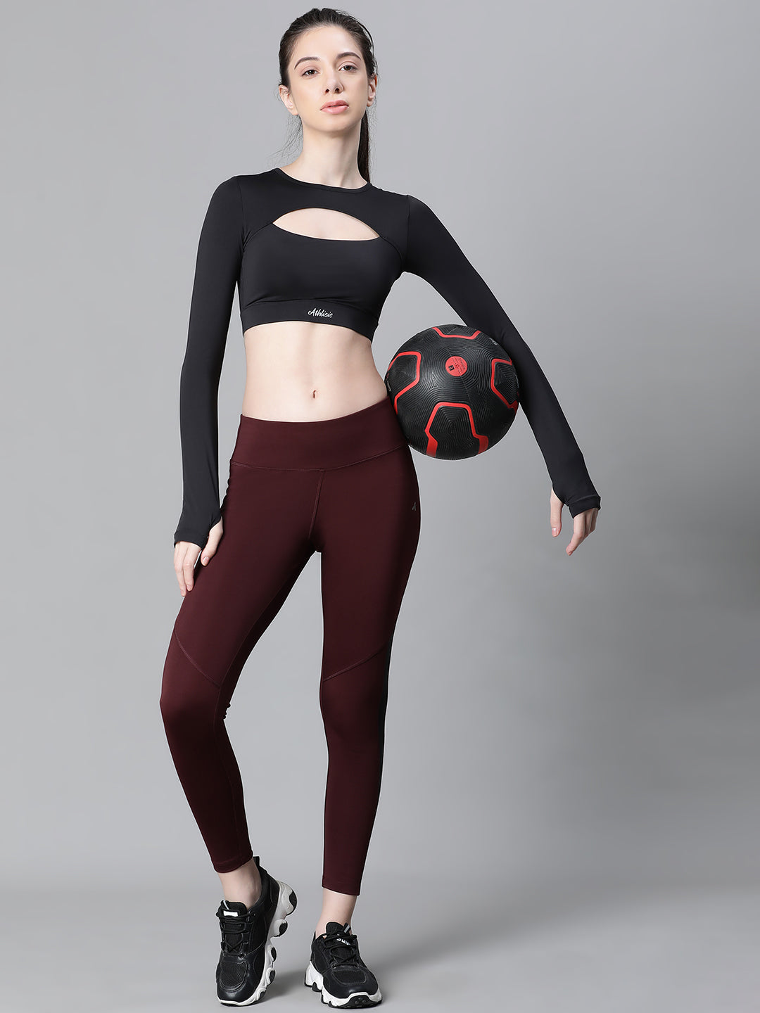 Streamline Panel Legging Maroon