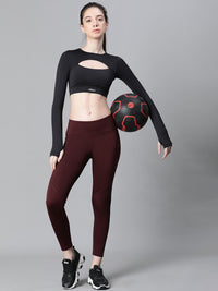Streamline Panel Legging Maroon
